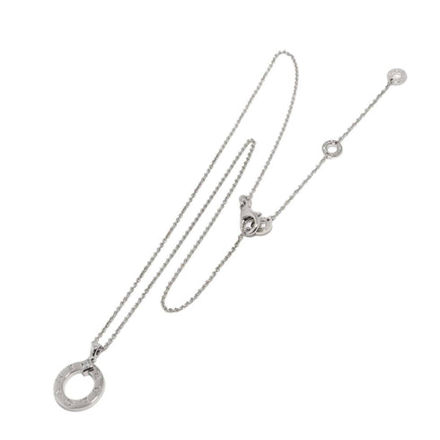 Double Diamond Pendant Necklace 18K White Gold