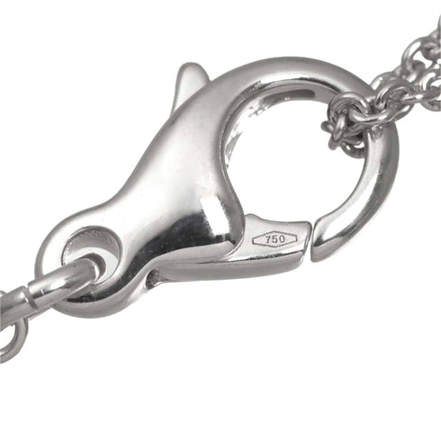 Double Diamond Pendant Necklace 18K White Gold