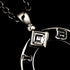 Double Diamond Pendant Necklace 18K White Gold
