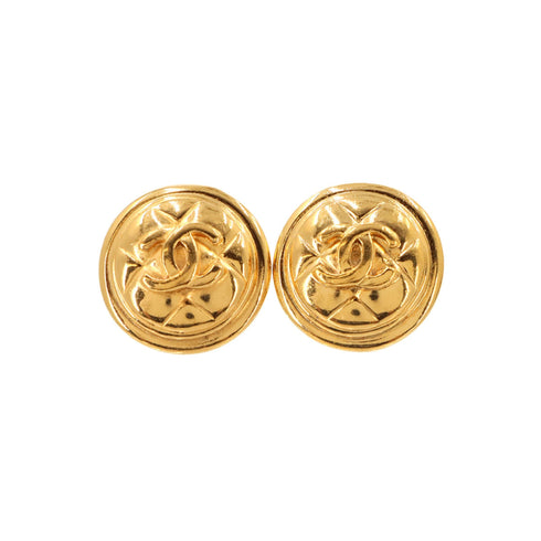 CC Logo Clip-On Earrings Metal Gold-Tone Metal