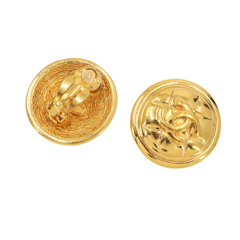 CC Logo Clip-On Earrings Metal Gold-Tone Metal
