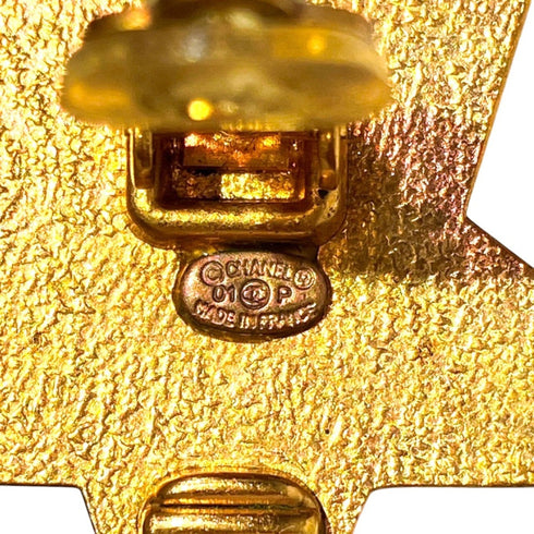 CC Logo Star Earrings Gold-Tone Metal Gold-Tone Metal