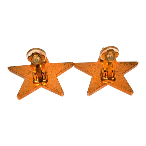 CC Logo Star Earrings Gold-Tone Metal Gold-Tone Metal