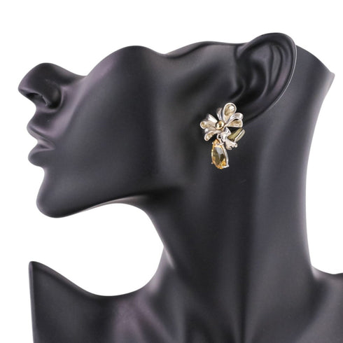 Vintage Earrings 18K Yellow Gold and Sterling Silver