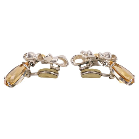 Vintage Earrings 18K Yellow Gold and Sterling Silver