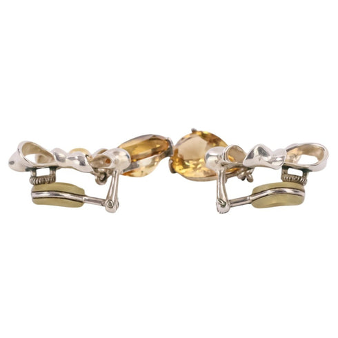 Vintage Earrings 18K Yellow Gold and Sterling Silver