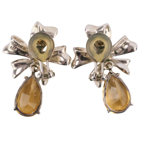 Vintage Earrings 18K Yellow Gold and Sterling Silver