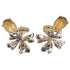 Vintage Earrings 18K Yellow Gold and Sterling Silver