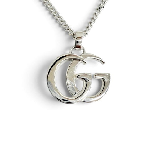 Double G Pendant Necklace Sterling Silver