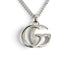 Double G Pendant Necklace Sterling Silver