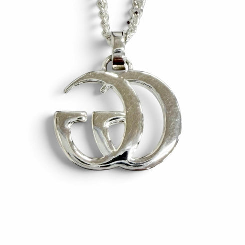 Double G Pendant Necklace Sterling Silver