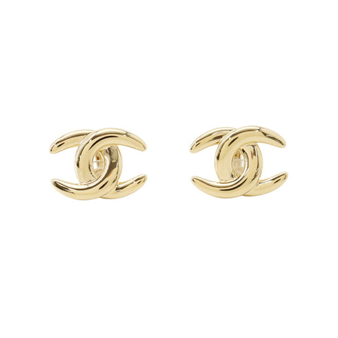 CC Logo Clip-On Earrings Metal Gold-Tone Metal