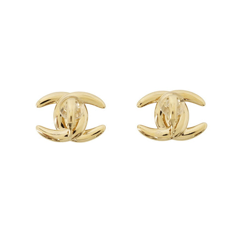 CC Logo Clip-On Earrings Metal Gold-Tone Metal