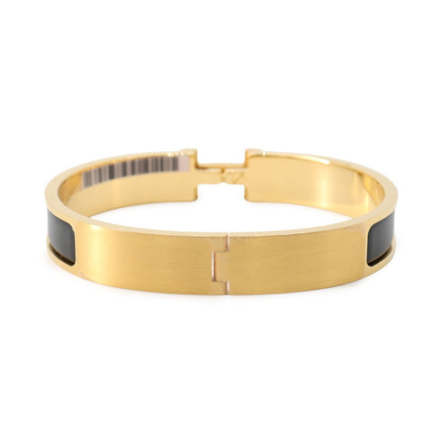 Clic Bracelet Black Enamel