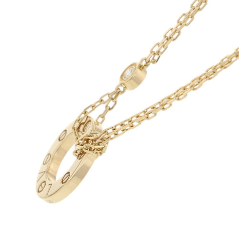 Love Pendant Necklace 18K Yellow Gold with 2 Diamonds