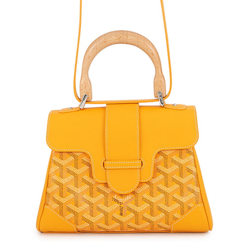 Saigon Top Handle Bag Coated Canvas with Leather Mini