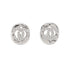 CC Logo Clip-On Earrings Silver-Tone Metal