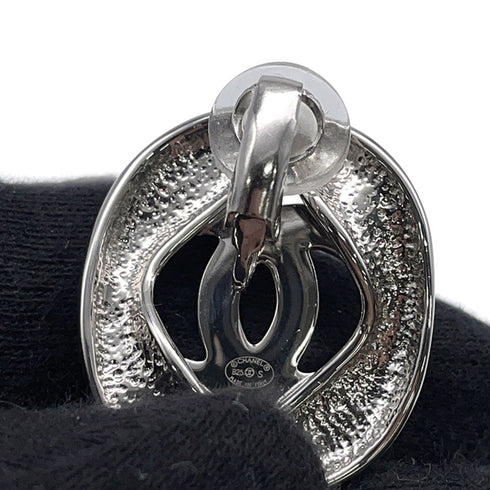 CC Logo Clip-On Earrings Silver-Tone Metal