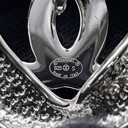 CC Logo Clip-On Earrings Silver-Tone Metal