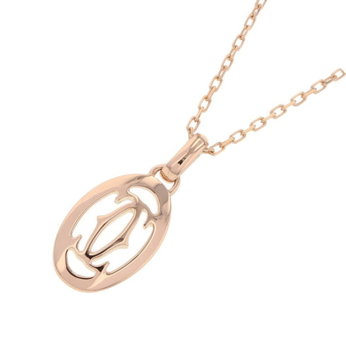 Double C Pendant Necklace 18K Rose Gold