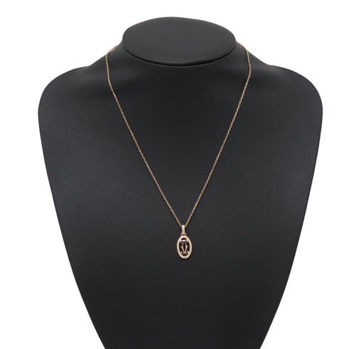 Double C Pendant Necklace 18K Rose Gold