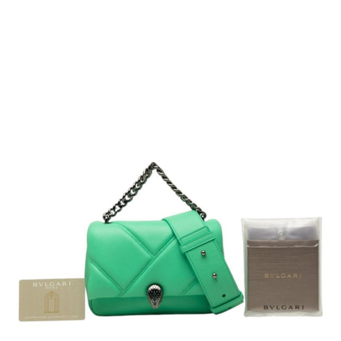 Serpenti Cabochon Shoulder Bag Diagonal Quilted Leather Mini