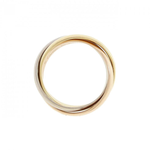 Vendome Louis Cartier Band Ring 18K Tricolor Gold