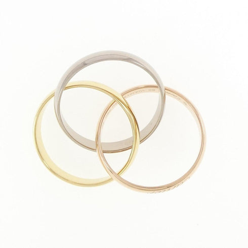 Vendome Louis Cartier Band Ring 18K Tricolor Gold