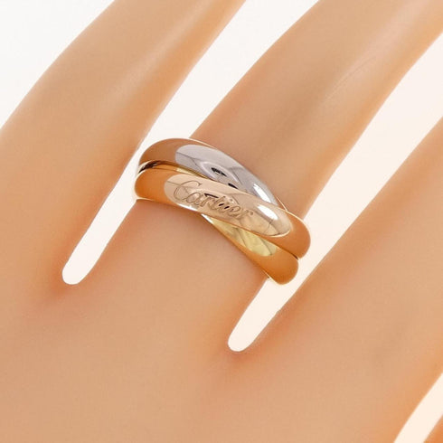 Vendome Louis Cartier Band Ring 18K Tricolor Gold