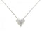 Dots Pinched Heart Pendant Necklace Platinum