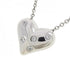 Dots Pinched Heart Pendant Necklace Platinum