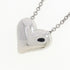 Dots Pinched Heart Pendant Necklace Platinum