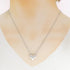Dots Pinched Heart Pendant Necklace Platinum