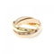 Vendome Louis Cartier Band Ring 18K Tricolor Gold