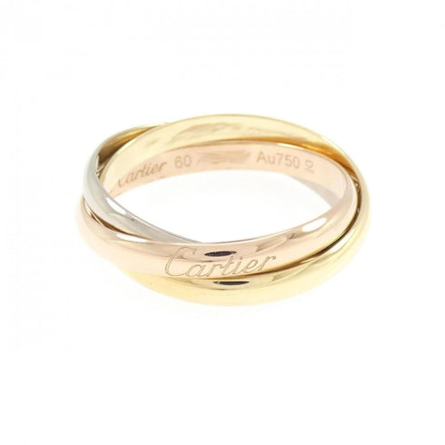 Vendome Louis Cartier Band Ring 18K Tricolor Gold