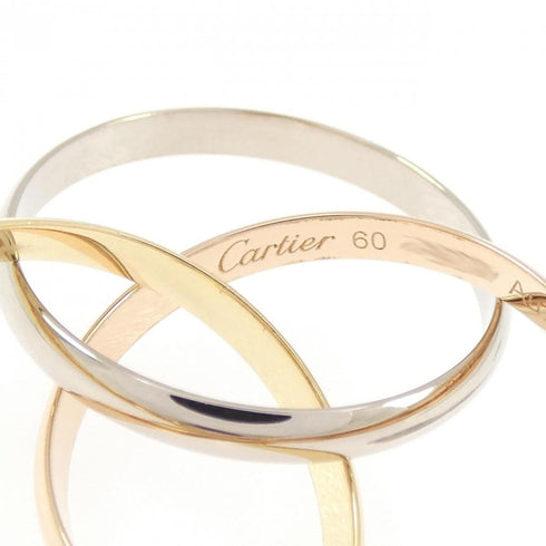 Vendome Louis Cartier Band Ring 18K Tricolor Gold
