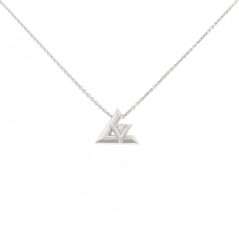 Vault One Pendant Necklace 18K White Gold with Diamond Mini