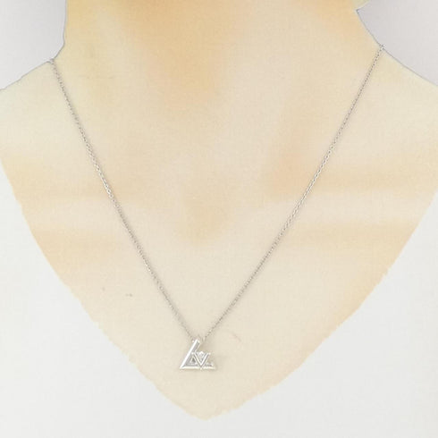 Vault One Pendant Necklace 18K White Gold with Diamond Mini