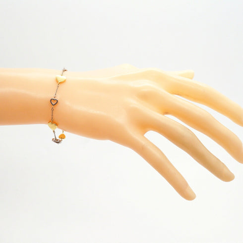 Multi-Heart Bracelet 18K White Gold and 18K Yellow Gold