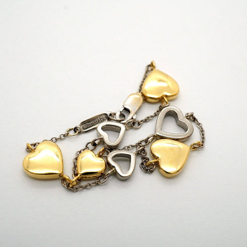 Multi-Heart Bracelet 18K White Gold and 18K Yellow Gold