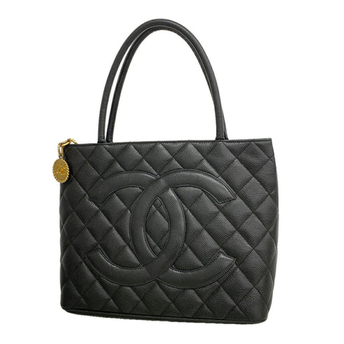 Medallion Tote Quilted Caviar