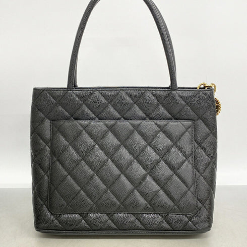 Medallion Tote Quilted Caviar