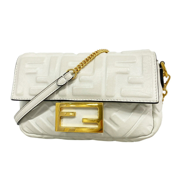 Baguette NM Bag Zucca Embossed Leather Mini