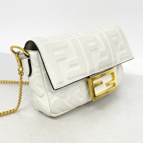 Baguette NM Bag Zucca Embossed Leather Mini
