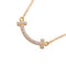 T Smile Mini Pendant Necklace 18K Rose Gold with Diamonds