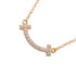 T Smile Mini Pendant Necklace 18K Rose Gold with Diamonds