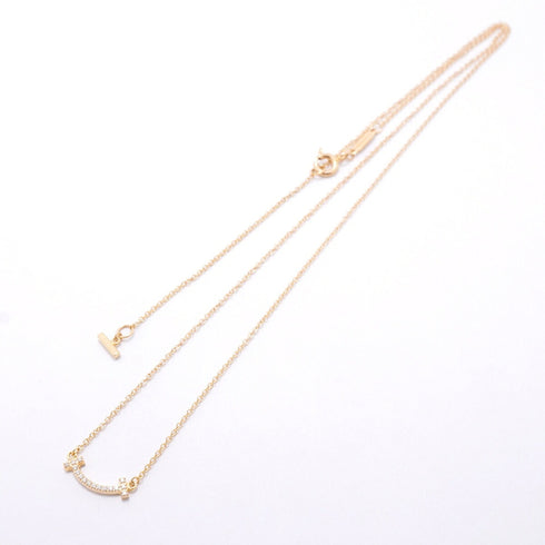 T Smile Mini Pendant Necklace 18K Rose Gold with Diamonds