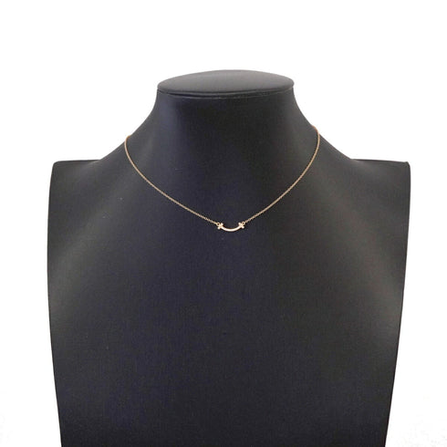 T Smile Mini Pendant Necklace 18K Rose Gold with Diamonds