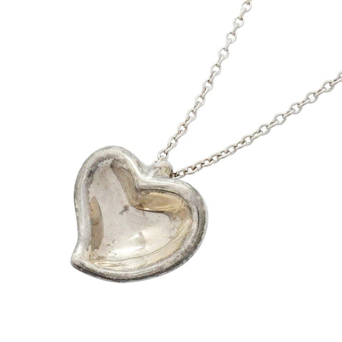 Full Heart Pendant Necklace Sterling Silver