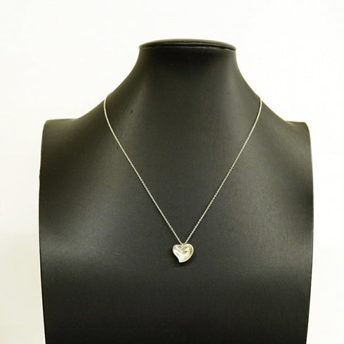 Full Heart Pendant Necklace Sterling Silver